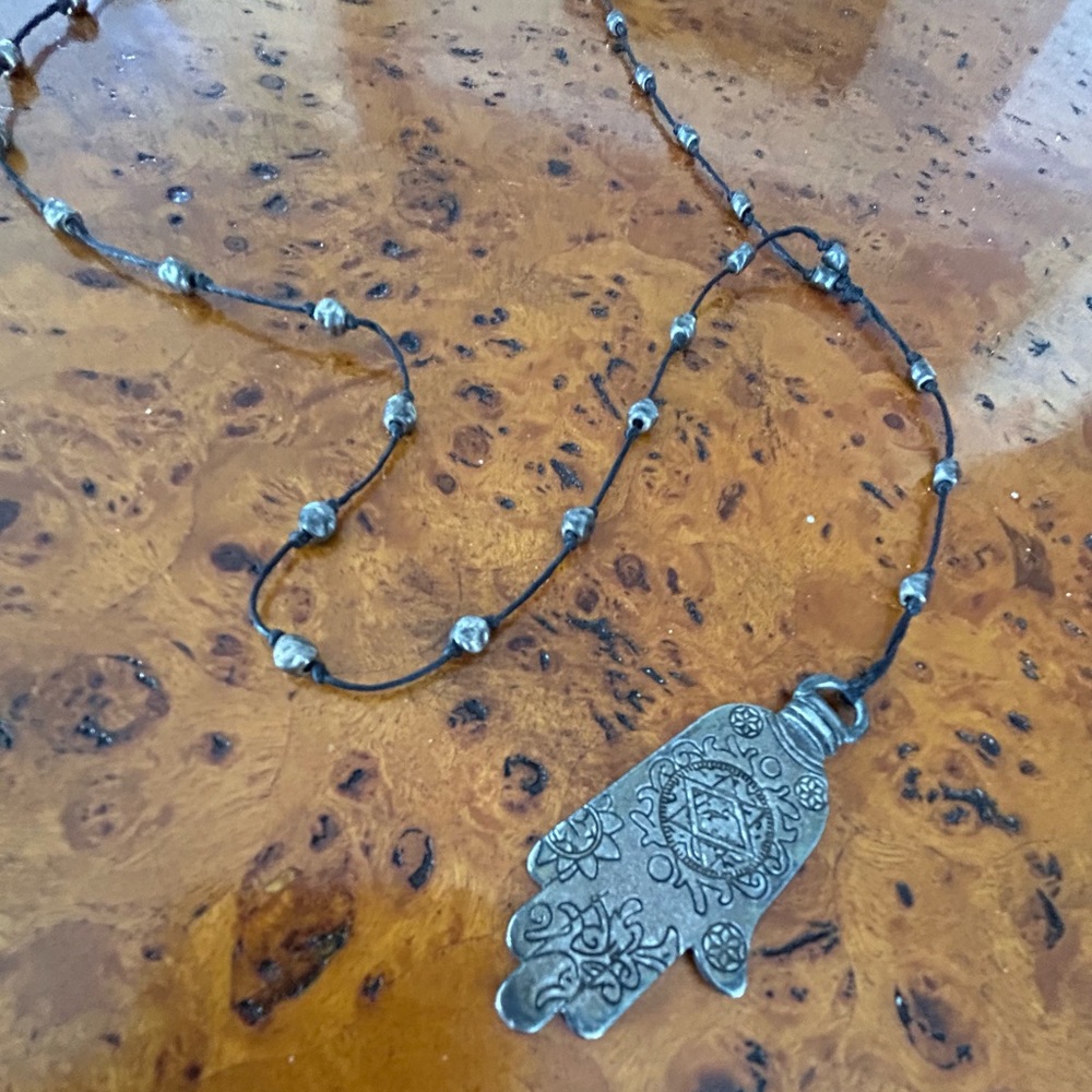 Silver Hamsa Hand Necklace